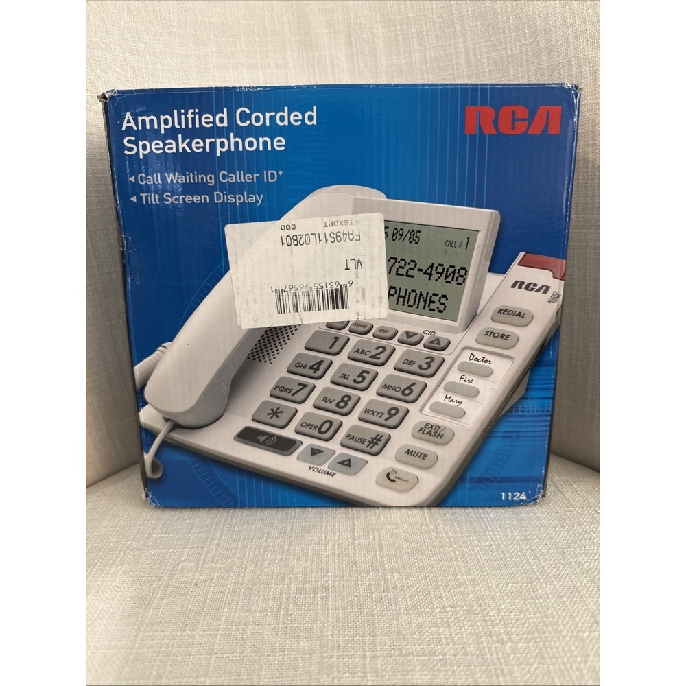 RCA Corded‎ Duplex Speakerphone Call Waiting Model 1124 NEW 2010 Tilt Screen